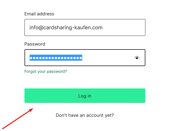 Anmeldung bei Bitpanda mit E-Mail-Adresse und Passwort